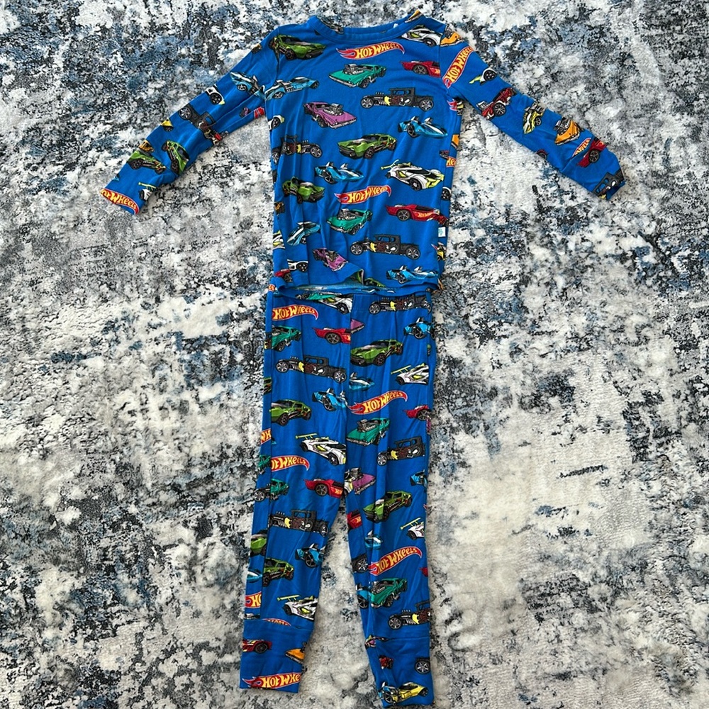 EUC Posh Peanut Hot Wheels 2 Piece Bamboo Pajamas • 18-24M